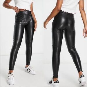 Abercrombie & Fitch Vegan Leather Pants - Black small